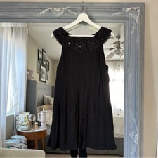 Alice + Olivia Black Silk Floral Cocktail Mini Dress M