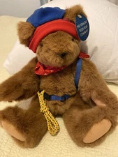 THE  Vermont Teddy Bear Company Brown Bear Hat Backpack Bandanna Rope 1998