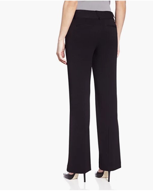 Rafaella Women's Curvy Fit Gabardine Bootcut Dress Pants Black 16