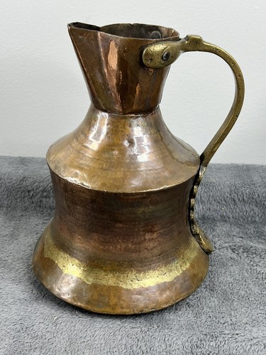 Massive Kupfer Middle Eastern Farm Ewer / Krug Vase handgehämmert Vintage - Bild 4 von 13
