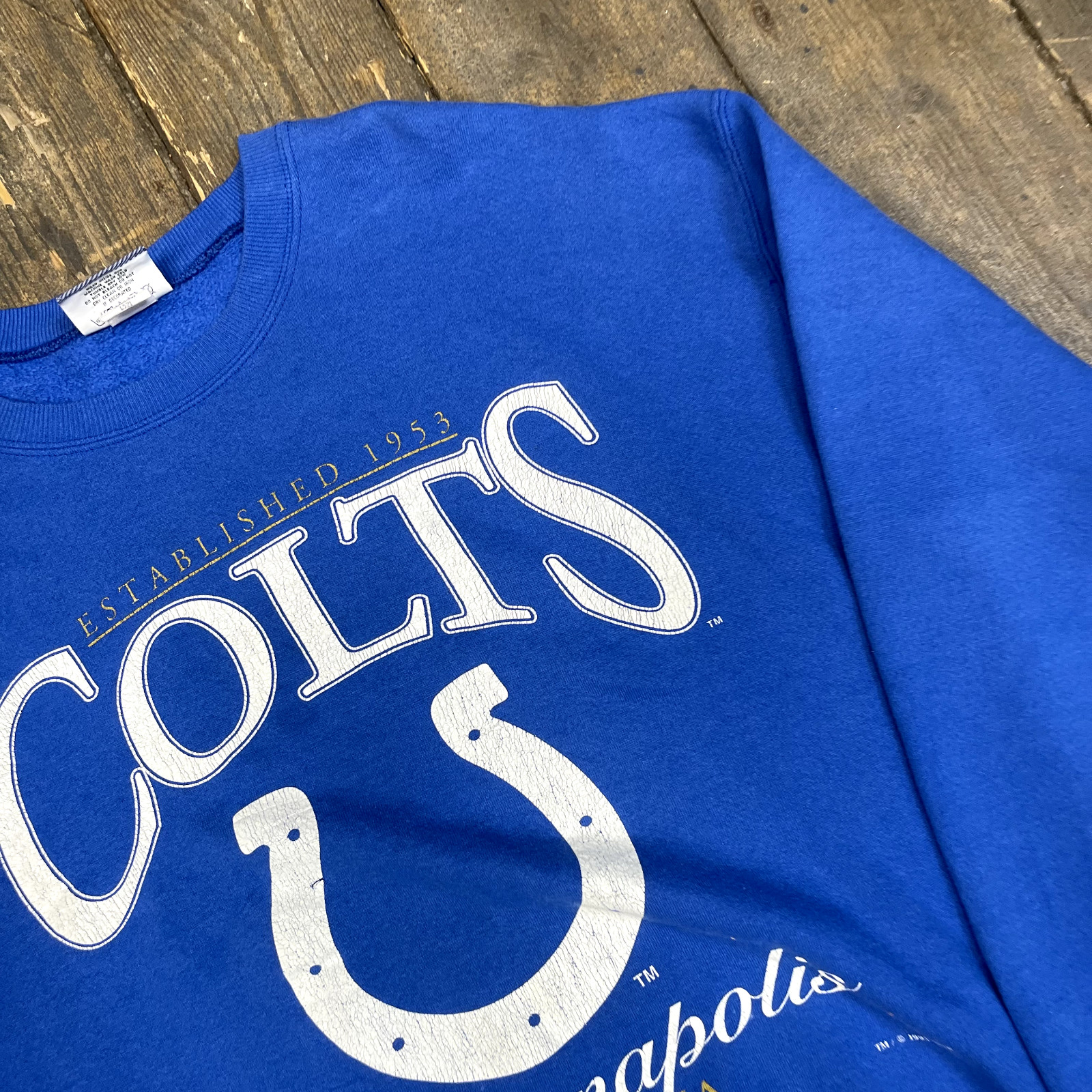 NFL Indianapolis Colts Sweatshirt Mens XL 90s Vintage Lee NFL Jumper, Blue image 4
