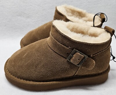 Pawz By Bearpaw Girls Youth Amy Suede Hickory Boots Size 11/New