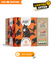 HiLife Adult Wet Cat Food,  Chicken Dinner Pate, Beef Pate 32 Pouches