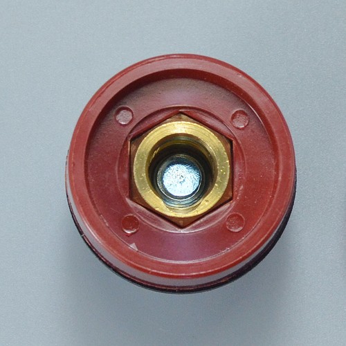 Enchufe de panel de cable de soldadura TIG Dinse montaje rápido rojo y negro DKZ10-25 2 piezas - Imagen 3 de 8