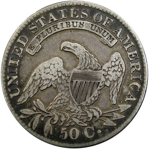 1833 50C PCGS VF25 CAPPED BUST ~ CHOICE ORIGINAL CIRCULATED CAMEO! - Picture 3 of 5