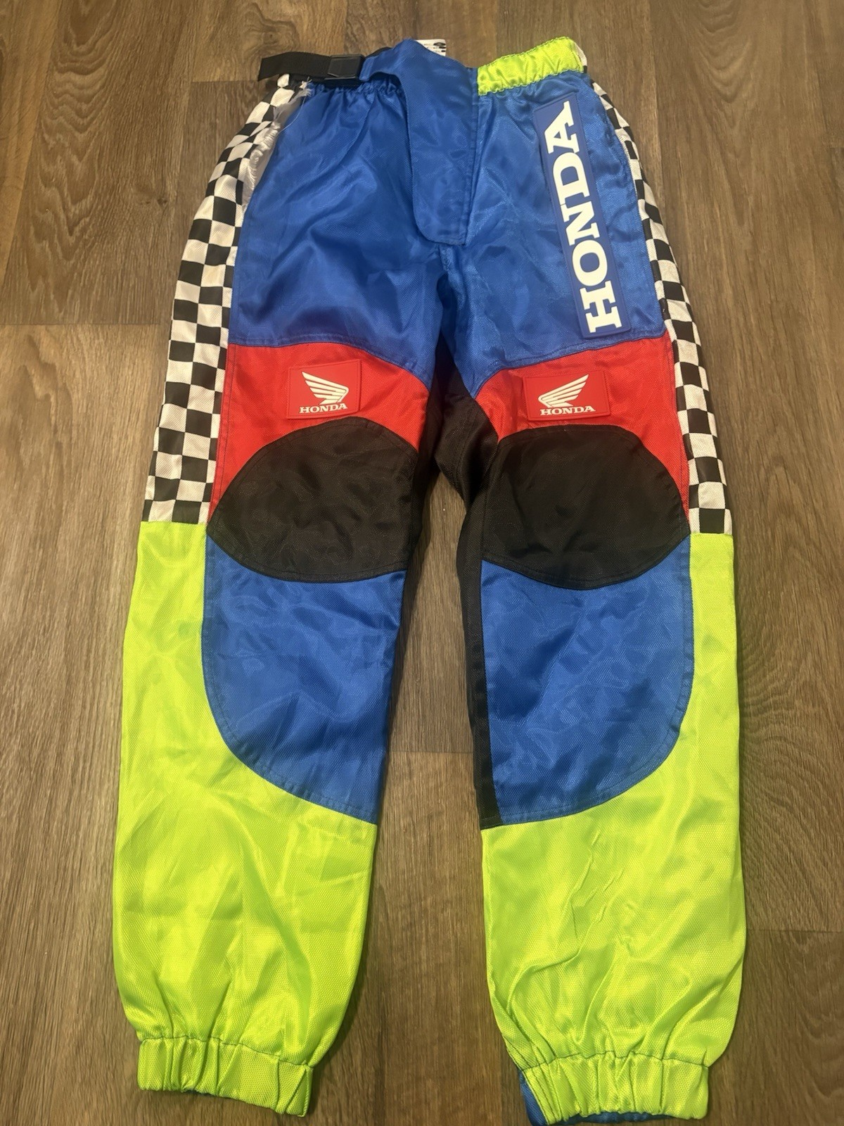 Men’s Honda Forever 21 Windbreaker Raver Moto Motorcycle Pants Blue Red Medium
