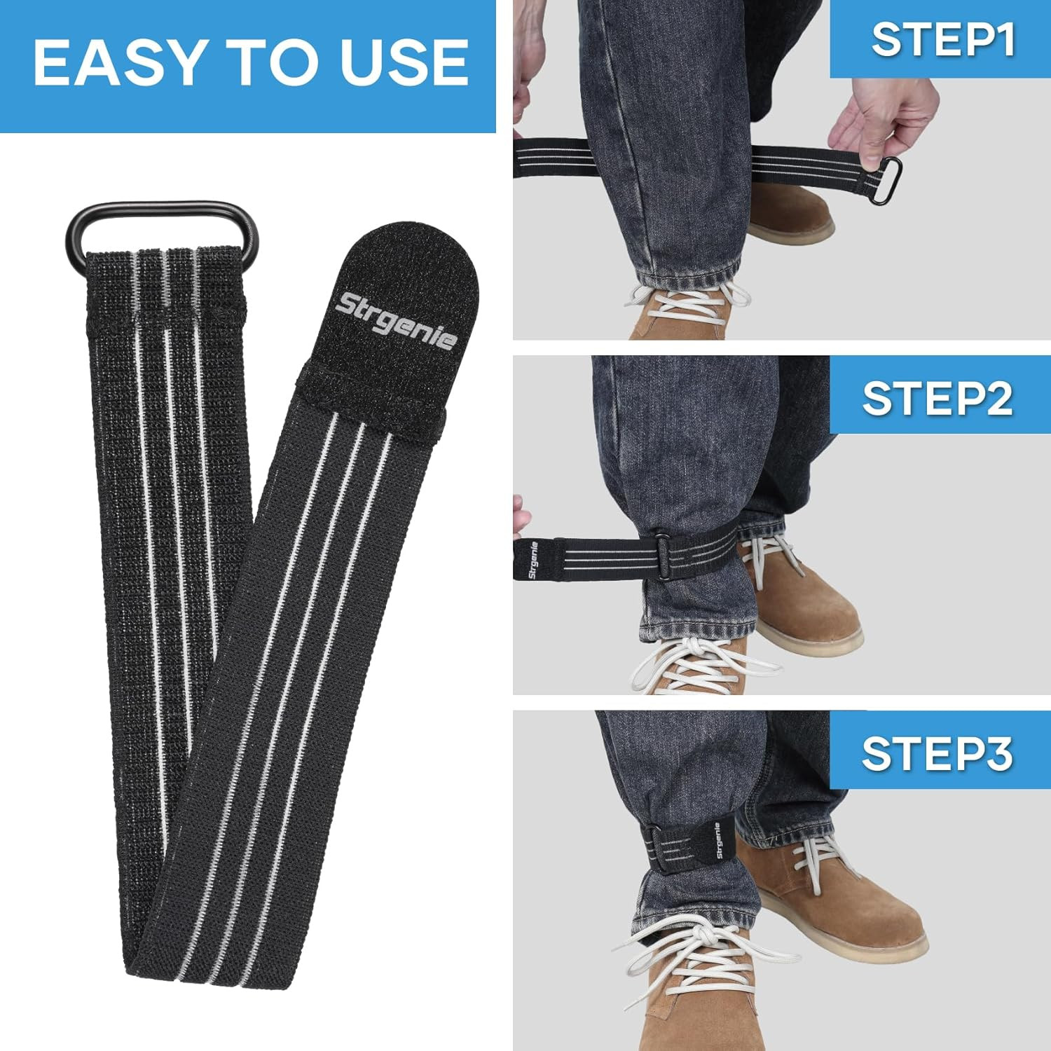 Elastic Ankle Straps, Cowboy Boot Straps, Adjustable Elastic Pant Leg Straps for