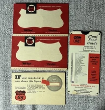 c1950 Phillips 66 Advertising Ephemera Postcards Plant Food Guide QSL