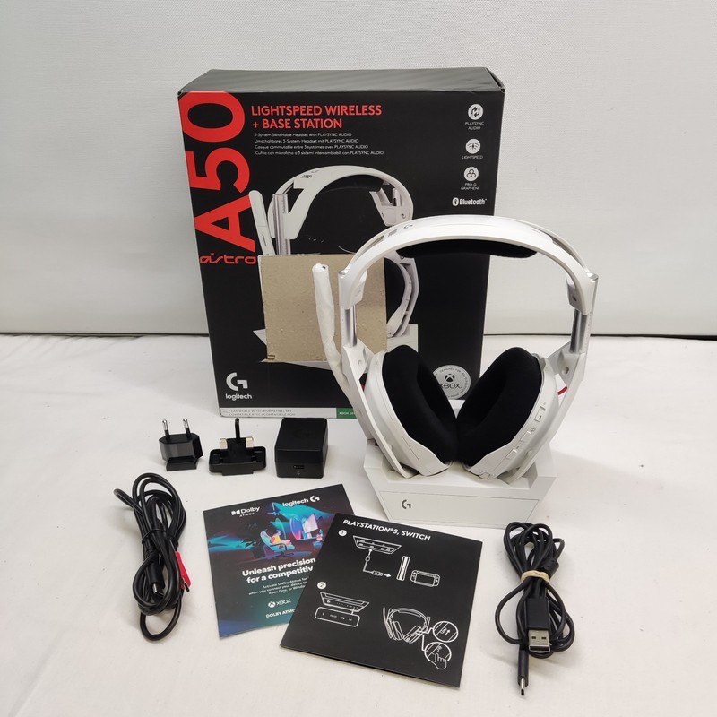 LOGITECH ASTRO A50 LIGHTSPEED WIRELESS GAMING HEADPHONES HEADSET GEN 5 WHITE
