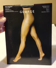 NEW George Firm Support Control Top Sandalfoot Medium Tall Black