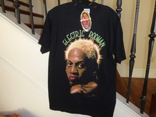 NEW Authentic Vtg 1997 Dennis Rodman ELECTRIC Rodman Murina Blue Hair T-shirt M