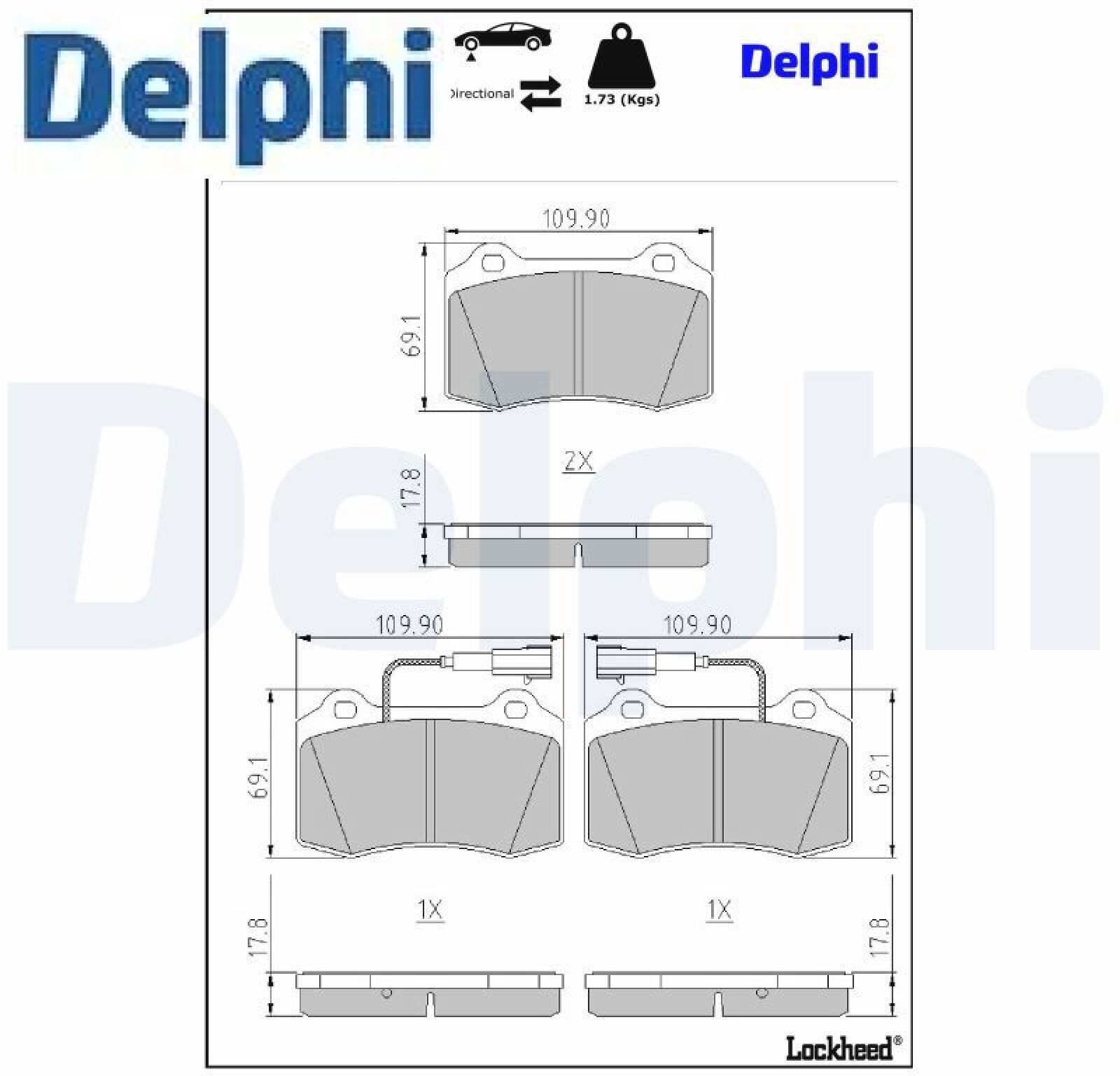 Für DELPHI LP1543 Brake Pad Set, Disc Brake - Bild 2