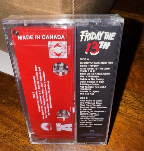 FRIDAY THE 13TH Original Motion Audio Red/White Cassette Horror Soundtrack New - Picture 2 of 3