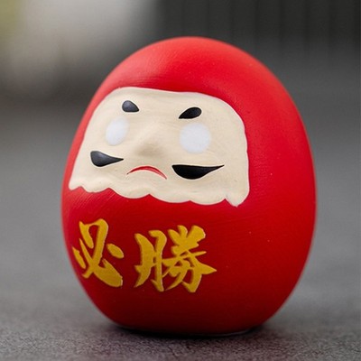 Japanese Ceramic Daruma Doll Crafts Lucky Charm Fortune Ornament Landscape