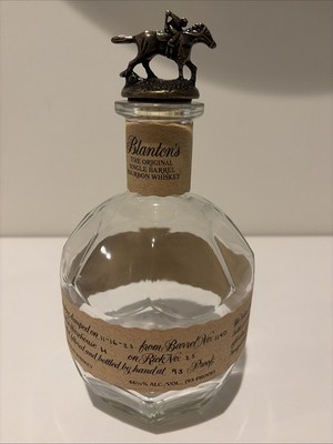 Blanton s Single Barrel Bourbon Whiskey Empty Bottle with Stopper