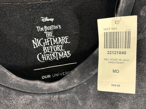 Felpa Disney Nightmare Before Christmas Jack vs Oogie Our Universe nuova con etichetta taglia M - Foto 19 di 20