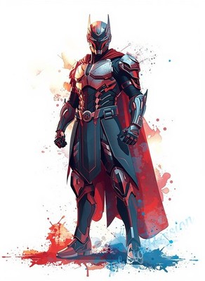Poster Superheld Comics Aquarell Splash Kunstdruck Dekoration A4 8357