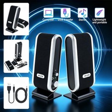 PC Computer Speakers 2.0 Stereo USB 3.5 mm Jack Desktop Laptop Clear Sound New