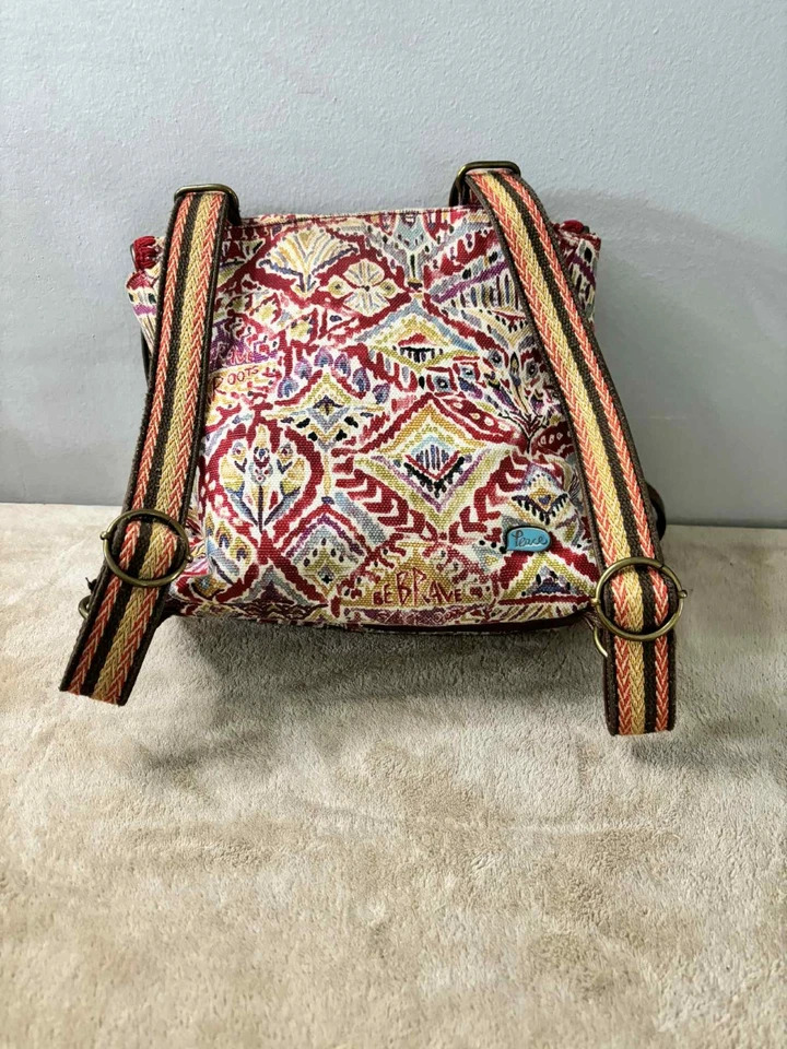 Mochila Bandolera Sakroots Olympic Roja Floral Cartera, Bolso Foto 2 de 4