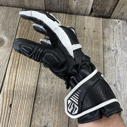 FIVE RFX-3 Gauntlet Motorcycle Race Gloves Vented Mens size XXL Black / White - Picture 10 of 17
