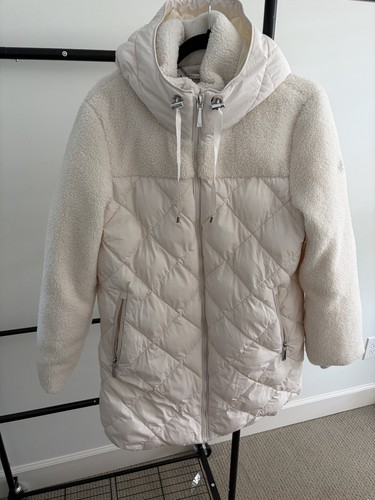 Koolaburra by UGG Women’s M Sherpa Quilted Hooded Coat Ivory Cream Jacket