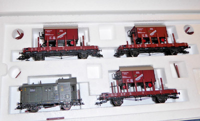 Märklin 48829 H0 DC 2-Leiter Set 4 x Güterwagen mit Großbehältern DRG Epoche 2