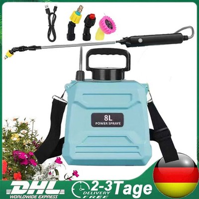 Akku Sprühgerät Rücken Drucksprüher Pumpsprüher Dünger Gartenspritze 8L + Akku