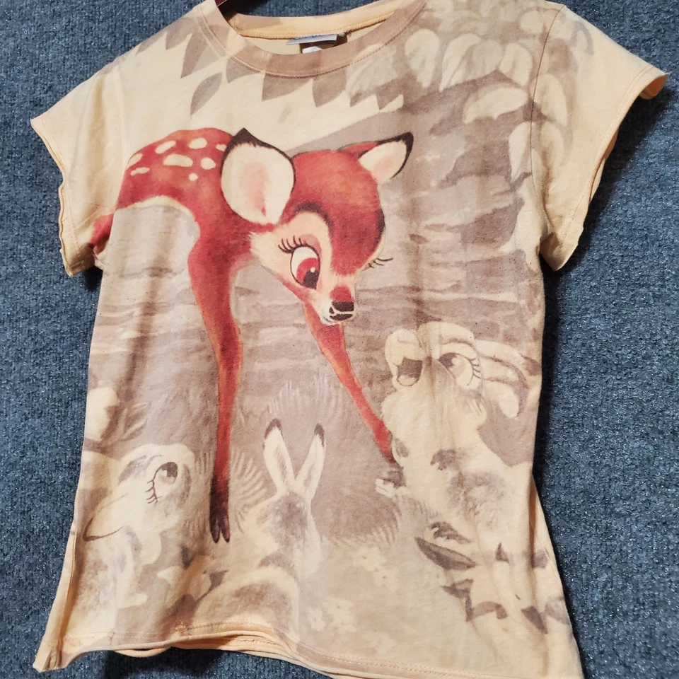 Vintage Disneyland Resort Bambi Thumber Shirt Juniors M Brown Doe Deer Rabbit - Image 3 of 4