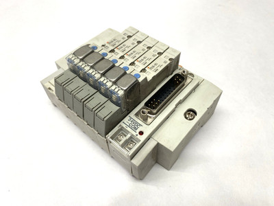 SMC SS5Y3-45NFD-05U-N7 Pneumatic Manifold Assembly 5 Stations 1/4'' Ports 24VDC