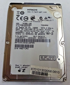 HITACHI *HTS725016A9A364* 160 GB * SATA HDD Notebook 2,5 Zoll #NFP1674