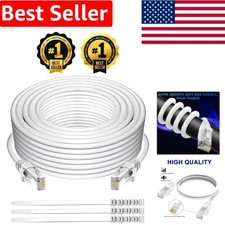 30 Ft Cat 6 Ethernet Cable - Flexible, Waterproof, Gold-Plated RJ45 Connectors