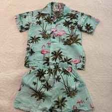 RJC Boys Size 4 Cabana Set Shirt  Shorts Set Hawaiian Aloha Made In Hawaii