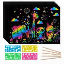 Rainbow Scratch Paper Art for Kids - 70 PCS Magic Standard,