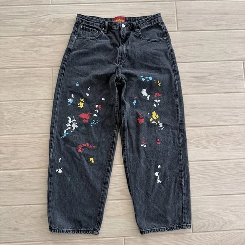 MUTIMER ‘Dark Gray’ ART STUDIO WASHED STRAIGHT LEG DENIM JEANS SIZE 34W X 26L - product listing photo