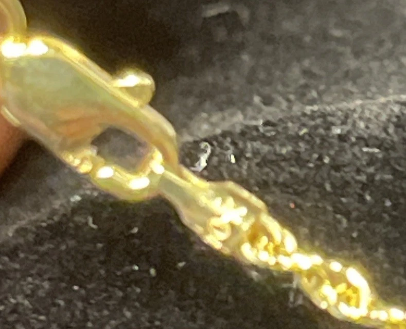 "Cadena de cuerda de oro macizo de 10 quilates de 16""" Foto 2 de 3