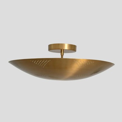 Modern Brass Dome Perforated Sputnik Chandelier - 6 Lights Ceiling