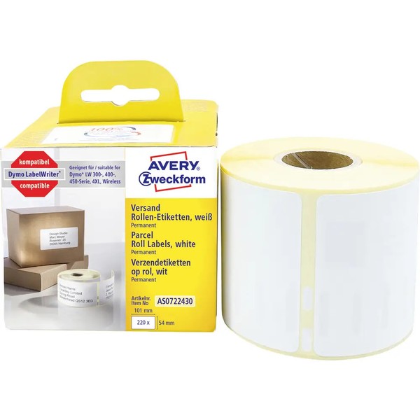 220Er Multipack Avery-Zweckform Etiketten Rolle Kompatibel Ersetzt Dymo, Seiko-image