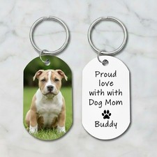 Personalized Dog Memorial Keychain from Photo, Pet Loss Keepsake Gift
