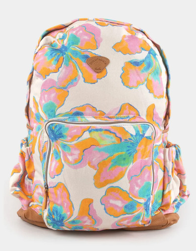 New w/ /tags Billabong Home Abroad Womens Backpack 22L White Combo Cotton Canvas