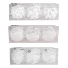 Christmas Ball Ornament 3pcs/box White Foam Petal Holiday Wedding Home