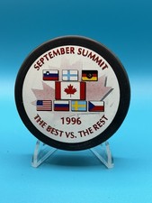 1996 SEPTEMBER SUMMIT THE BEST VS THE REST TEAM CANADA HOCKEY PUCK VEGUM NHL