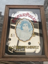 STUNNING VINTAGE CHOCOLAT POULAIN, ADVERTISING MIRROR