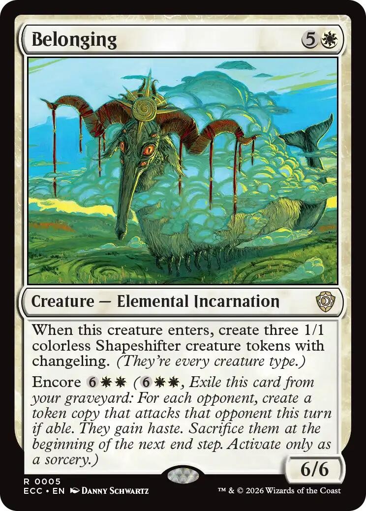 Belonging - Commander: Lorwyn Eclipsed ECC 5 NM Magic Rare TCG MTG