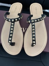 Beautiful Stud Sandals From Carvela Black Leather Size 39 Uk Size 6 New In Box