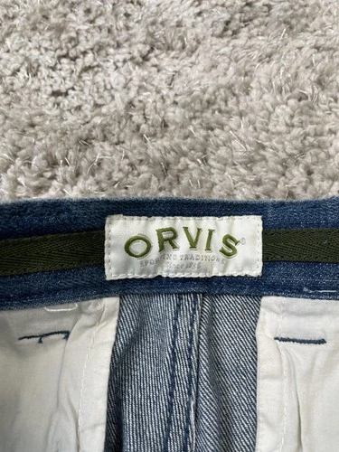 Orvis Pants Mens 32 Blue Denim Chino Zip Fly Welt Pockets Death Valley Dn image 7