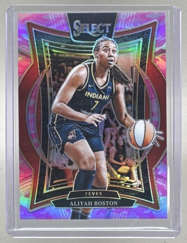 Aliyah Boston 2025 Panini WNBA Select #64 Pink Camo Prizm Concourse /175