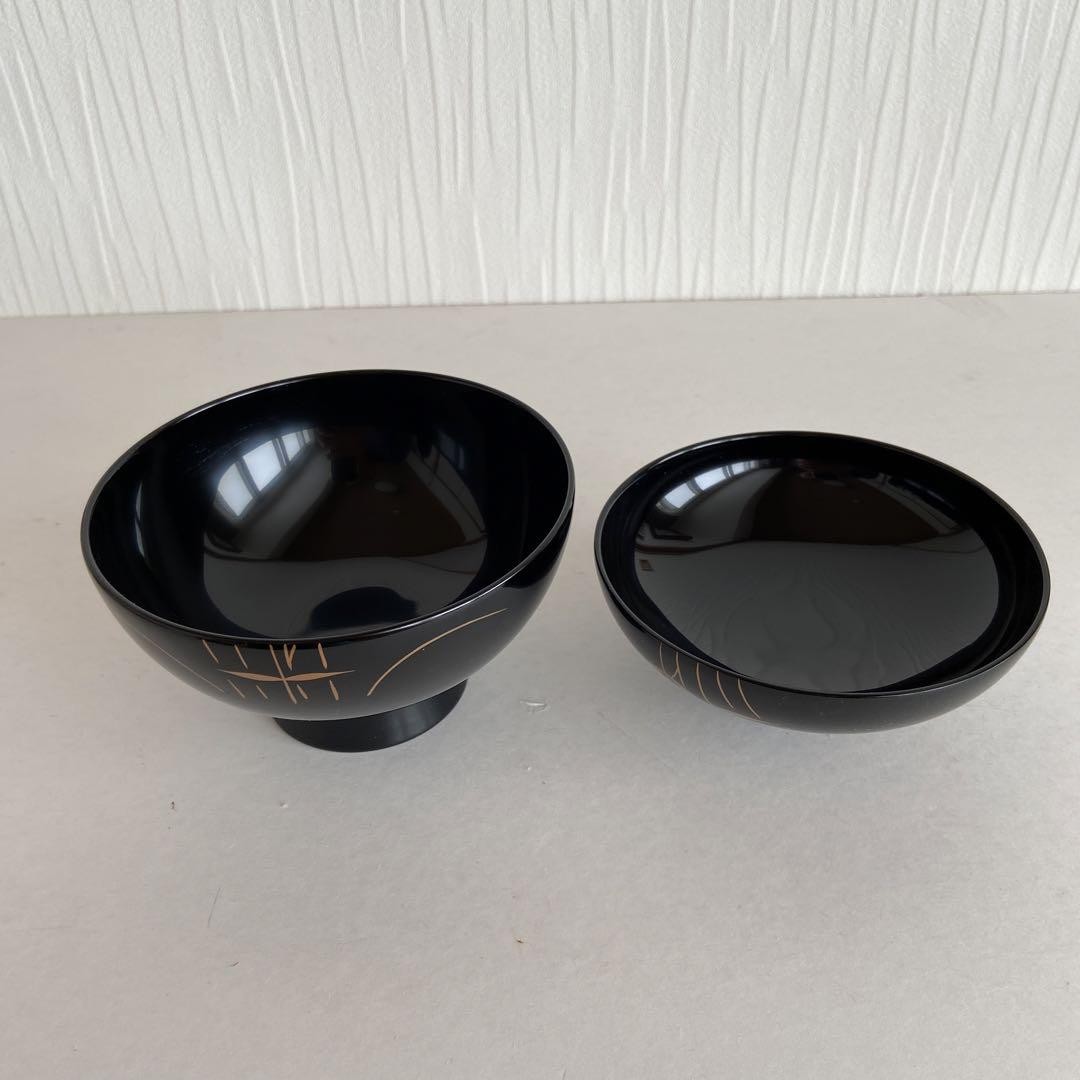 [Recommended Item] Echizen Lacquerware Soup Bowls, Set of 5, "Nishiki Kotobuki"