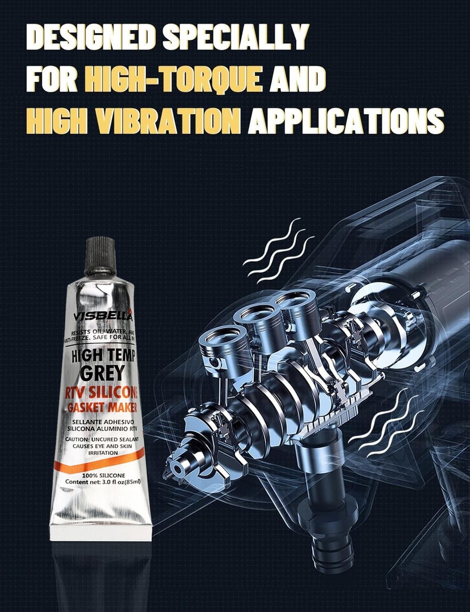 Guarnizione Liquida Visbella RTV Silicone Neutro - Resistente A Olio E Acqua - Trasparente (1 Pezzo) - 3