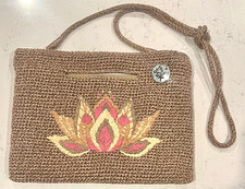The Sak Linden Crochet Lotus Crossbody Bag Signed Artisan Limited Edition Clutch