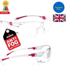 Image of Clear Wrap-Around Safety Glasses with Non-Slip Grips - Women’s UV Protection